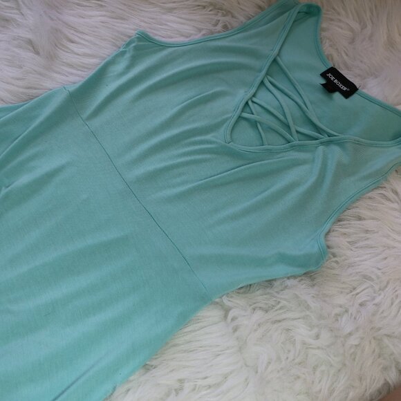 Joe Boxer Aqua Lace-Up Tank Dress | Size Small | Fit & Flare Mini 🌊💙 - Picture 4 of 6